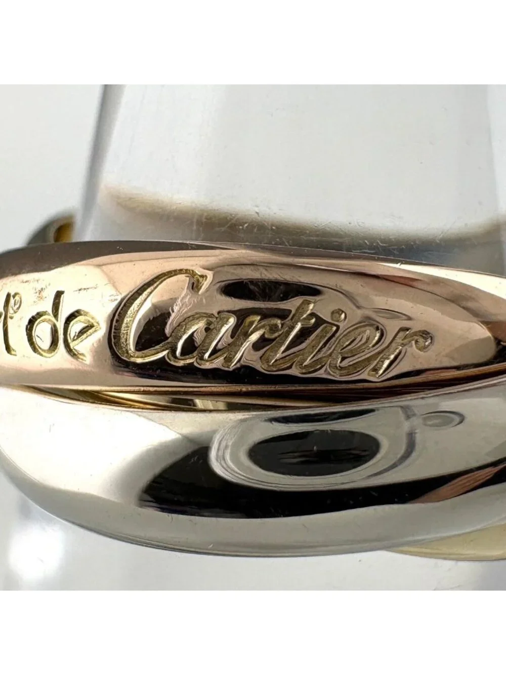 Cartier Trinity Yellow Gold Pink White Ring Three